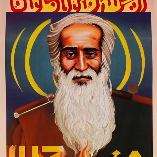 Image similar to islamic soviet propaganda poster of joe biden as osama bin laden in afghanistan