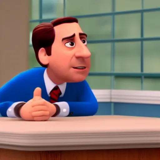 Prompt: screenshot of michael scott in a pixar movie, 4 k, high quality