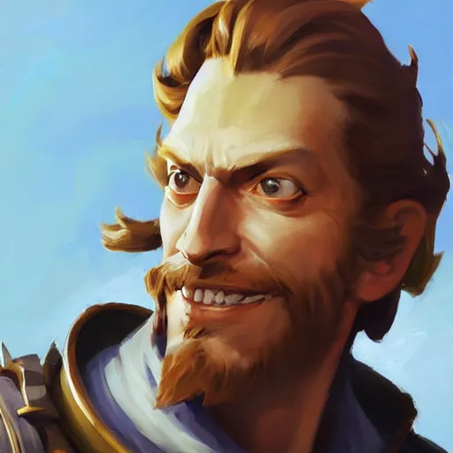 Image similar to greg manchess portrait painting of partially armored undead pirate captain guybrush threepwood as overwatch character, medium shot, asymmetrical, profile picture, organic painting, sunny day, matte painting, bold shapes, hard edges, street art, trending on artstation, by huang guangjian, gil elvgren, ruan jia, greg rutkowski, gaston bussiere