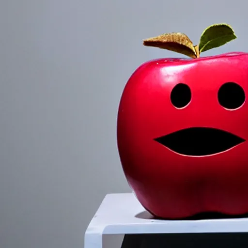 Image similar to an apple with a face looking like elon musk