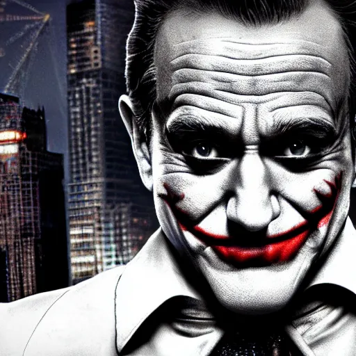 Prompt: (((Robin Williams))) playing The Joker 8k hdr amazing lighting