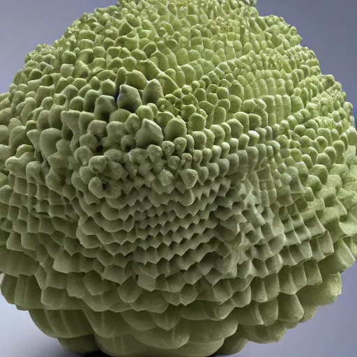 Image similar to romanesco on white surface simplyfied 8 k studio picture photorealistic