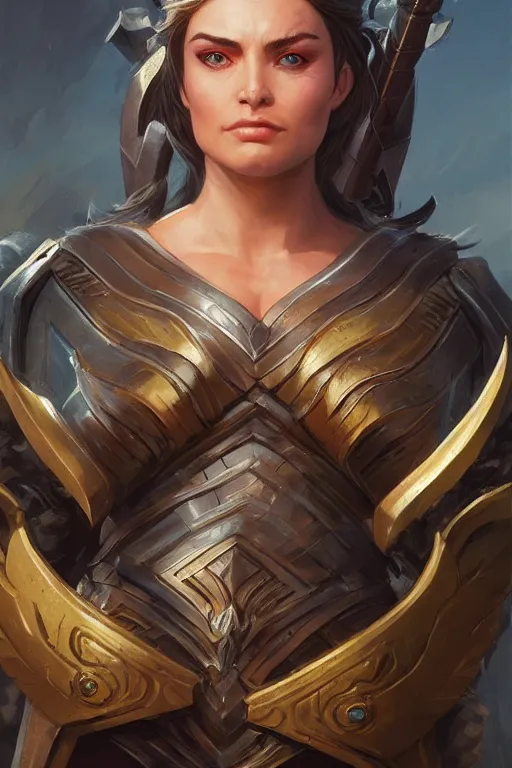 Image similar to amazon valkyrie athena, d & d, fantasy, portrait, highly detailed, headshot, digital painting, trending on artstation, concept art, sharp focus, illustration, art by artgerm and greg rutkowski and magali villeneuve