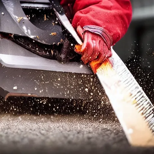 Image similar to a horse being sliced in half by a ninja with a chainsaw 4 k real