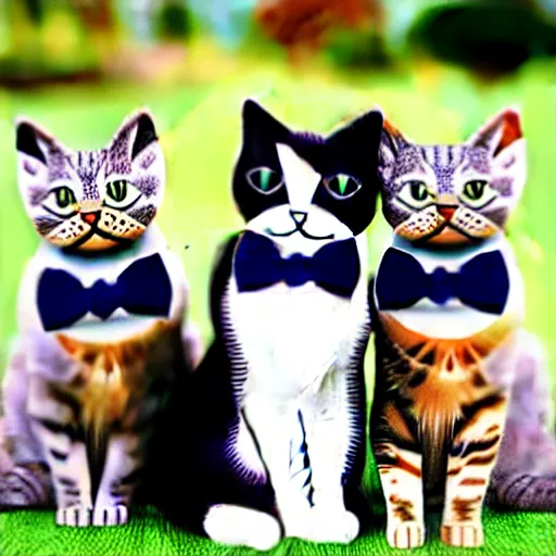 Image similar to cute cat family wearing bowties