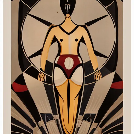 Prompt: a beautiful art deco mural, symmetrical, male beauty theme