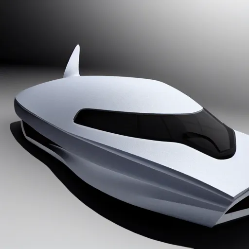 Image similar to futuristic concept car shaped like a shark, high resolution