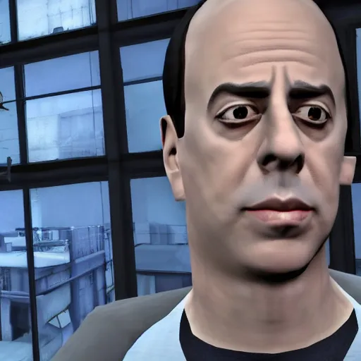 Image similar to Jerry Seinfeld looks into a mirror, Source Engine, Gmod, Half Life 2, CSGO