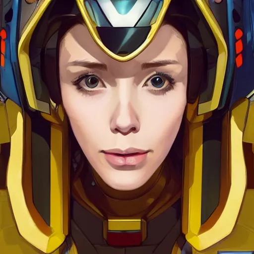 Image similar to a portrait of a stunning beautiful elite elizabeth olsen gundam pilot, with an intricate, detailed, urban inspired hiphop afro futuristic helmet, vector behance hd jesper ejsing, rhads, makoto shinkai, lois van baarle, ilya kuvshinov, rossdraws, hd, 3 2 k, ilya kuvshinov, gustav klimt