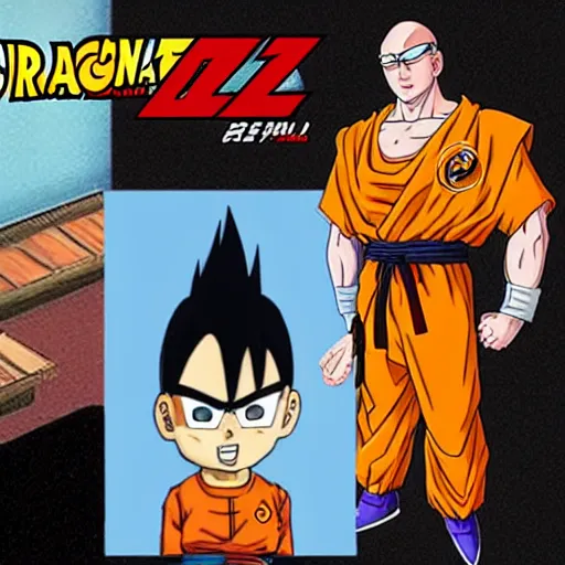 Image similar to joe pera as a dragonball z character