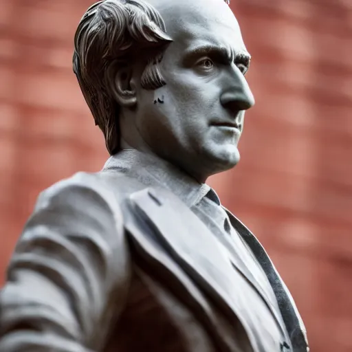 Image similar to a statue of a bust of saul goodman, photography, filmic, cinematic, dramatic, glamor shot, portrait