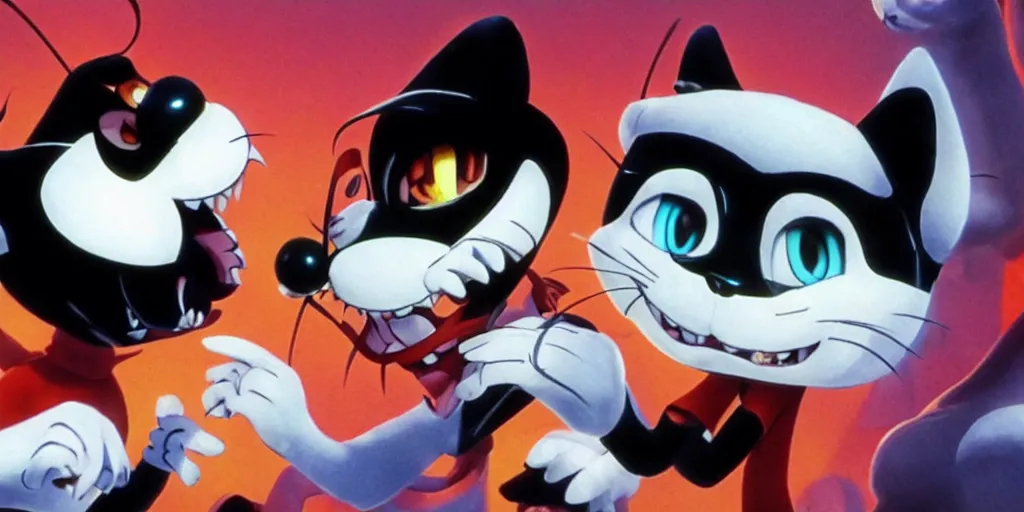 Prompt: Felix the cat devours his master 4k