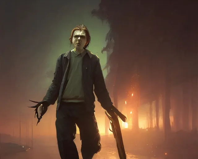 Image similar to highly detailed portrait of paul dano as a fantasy goblin, in gta v, stephen bliss, unreal engine, fantasy art by greg rutkowski, loish, rhads, ferdinand knab, makoto shinkai and lois van baarle, ilya kuvshinov, rossdraws, tom bagshaw, global illumination, radiant light, detailed and intricate environment