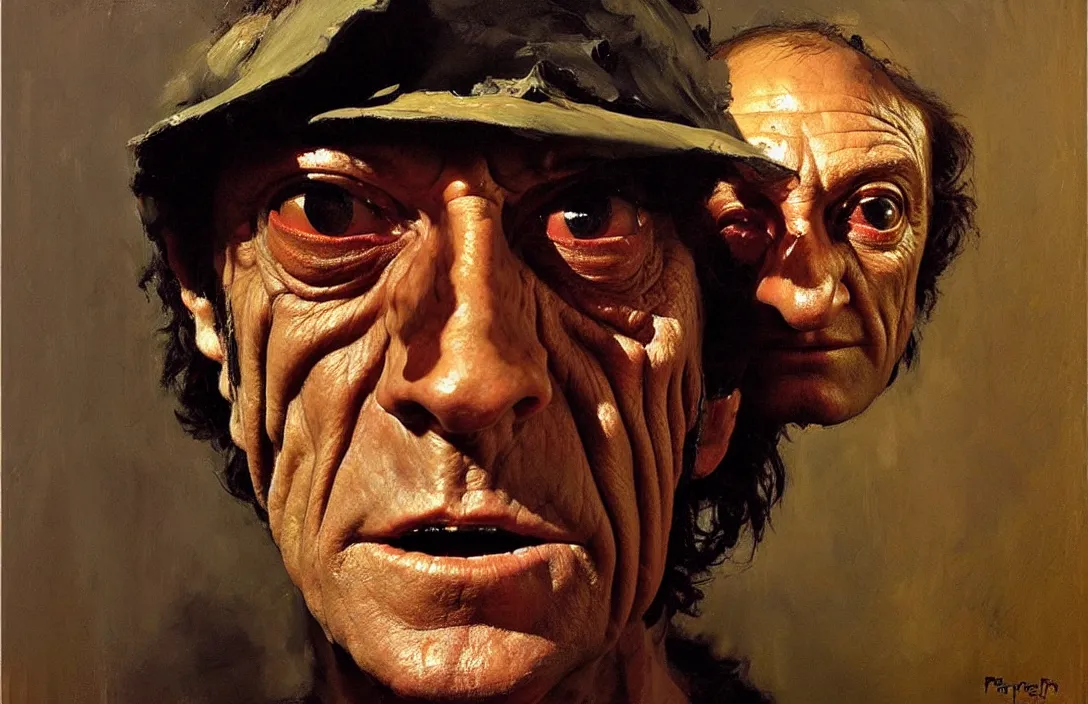 Image similar to portrait of marty feldman!!!!!!!!!!!!!!!!!!!!!!!!!!!, detailed face, detailed painting, epic lighting, by ilya repin, phil hale and kent williams