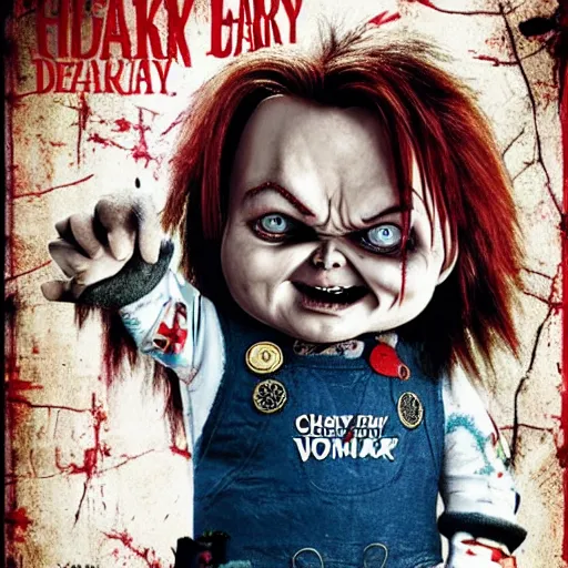 Image similar to Chucky versus Johnny Depp movie poster