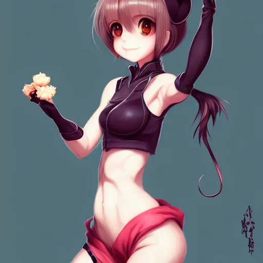 Prompt: fullbody portrait of anthropomorphic half - mouse cute anime girl, concept art, anime art, by a - 1 picture, trending on artstation artgerm, ross tran, enoch bolles, bill ward, marc davis,