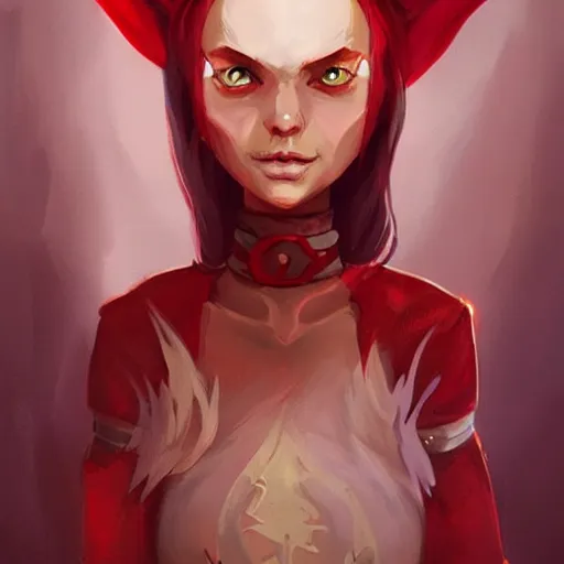 Image similar to Goblin Girl Dnd Character, cleric, red scarf, hatched pointed ears, Gold earring, illustration, expert, beautiful, artgerm, trending on artstation, by Anato Finnstark and Randy Vargas
