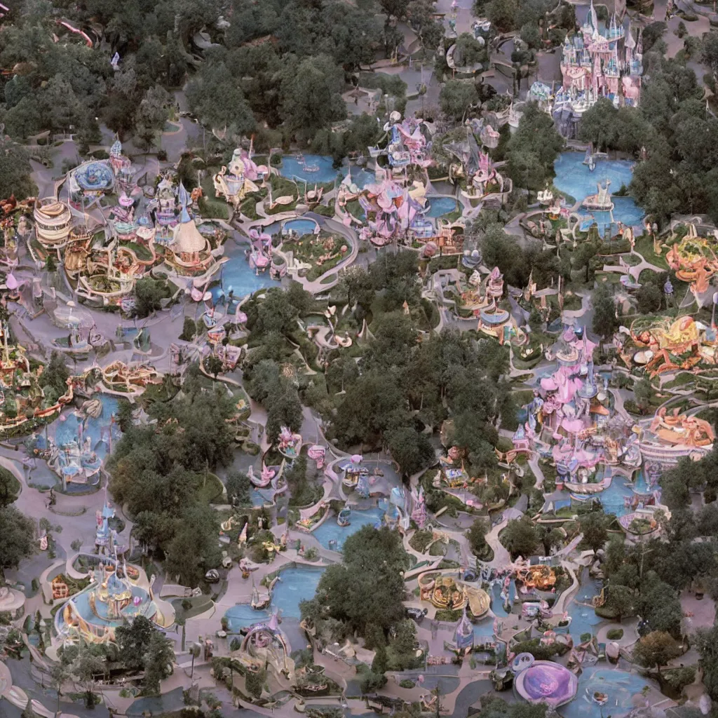 Prompt: a dreamy photo of Disneyland by Gregory crewdson