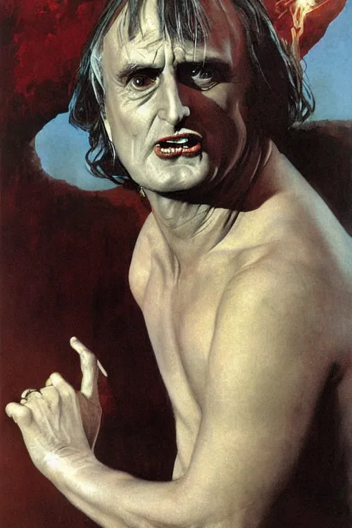 Prompt: portrait of Richard Dawkins as Satan, by Robert McGinnis