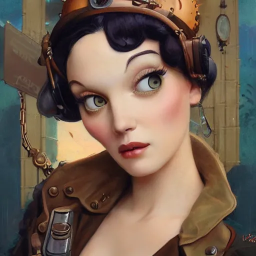 Image similar to lofi steampunk portrait pixar style by Jonathan Yeo and Tom Bagshaw and Joe Fenton