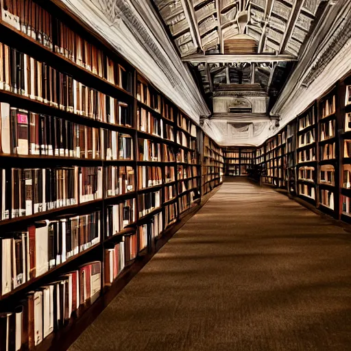 Prompt: A haunted library