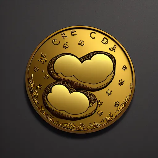 Image similar to golden clouds coin, 4k, post-processing, very very detailed, artstation, cute