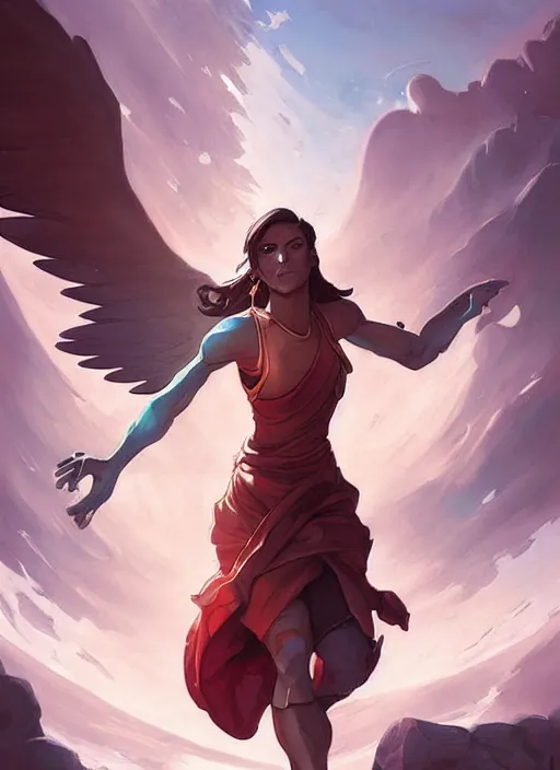 Image similar to archangel korra detailed illustration by peter mohrbacher by marc simonetti on artstation