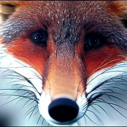 Prompt: screenshot from a studio ghibl movie of a fox looking through a microscope