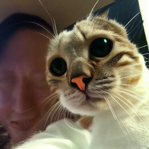 Prompt: selfie of a funny cat