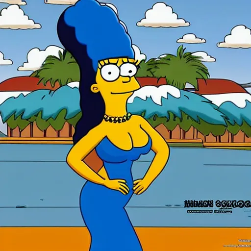 Image similar to kim kardashian in the simpsons super high quality 4k HD