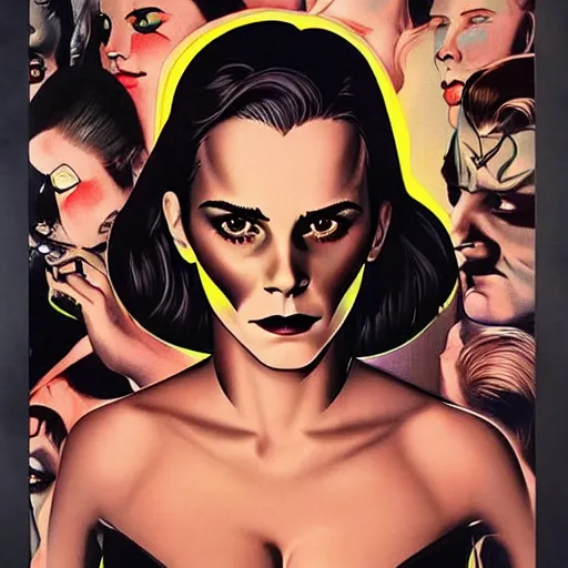 Image similar to emma watson Heavy Contour makeup look eye shadow smokey eyes fashion model face by artgem by brian bolland by alex ross by artgem by brian bolland by alex rossby artgem by brian bolland by alex ross by artgem by brian bolland by alex ross