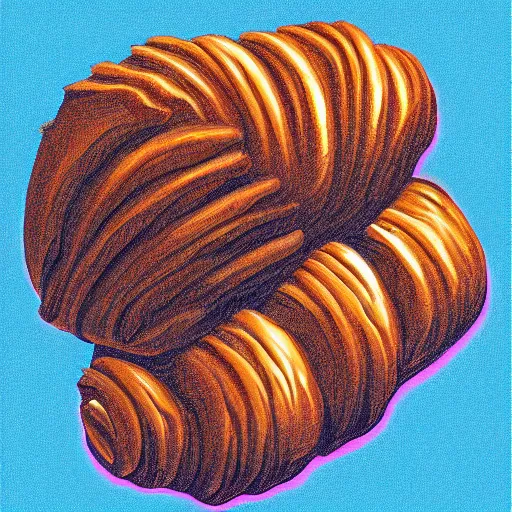 Prompt: the croissant between the masses. Detailed digital art