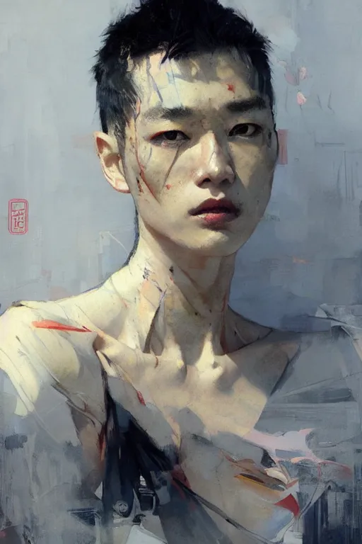 Image similar to ljeong ho - yeon by greg rutkowski, jeremy mann, francoise nielly, van gogh, ross tran, rule of thirds, seductive look, beautiful