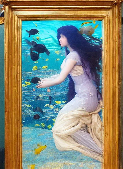 Image similar to under the sea preraphaelite colour photography, 8 k