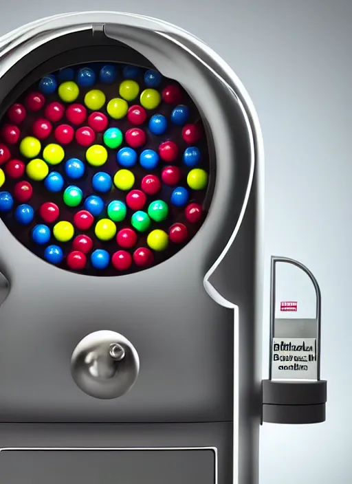 Prompt: hyper realistic award winng 8 k realistic photograph of a futuristic gumball machine