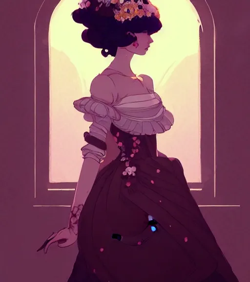 Prompt: portrait of a baroque dress design inspired by flower for fantasy world queen by atey ghailan, by greg rutkowski, by studio ghibli, by greg tocchini, by james gilleard, by joe fenton, by kaethe butcher, dynamic lighting, grunge aesthetic