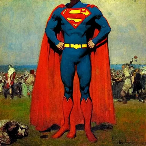 Image similar to superman by ilya repin