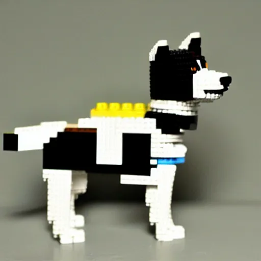 Prompt: shiba inu dog as a lego set, soft lighting