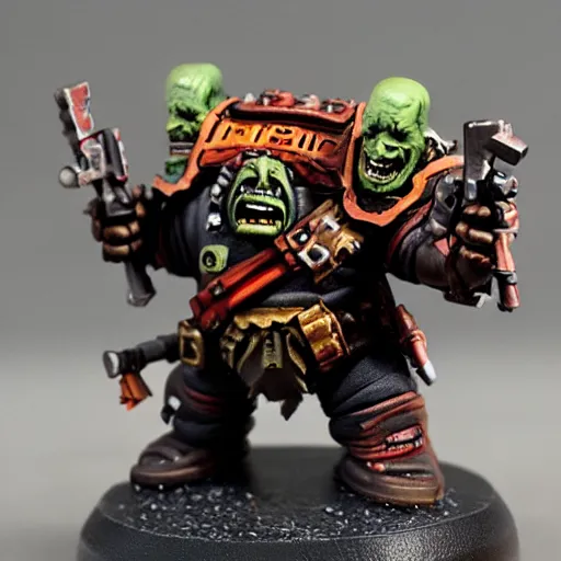 Image similar to ork danny devito, painted warhammer 4 0 k miniature, 4 k