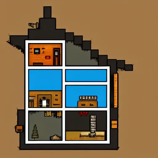 Image similar to a cozy house in desert, pixel art by Yes_I_do