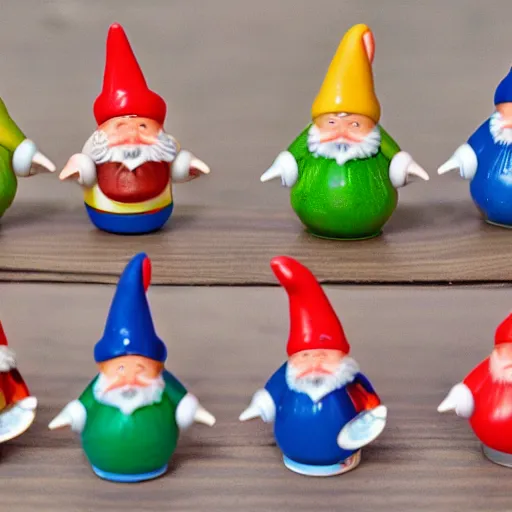 Image similar to Collection of gnomes from Kinder Surprise