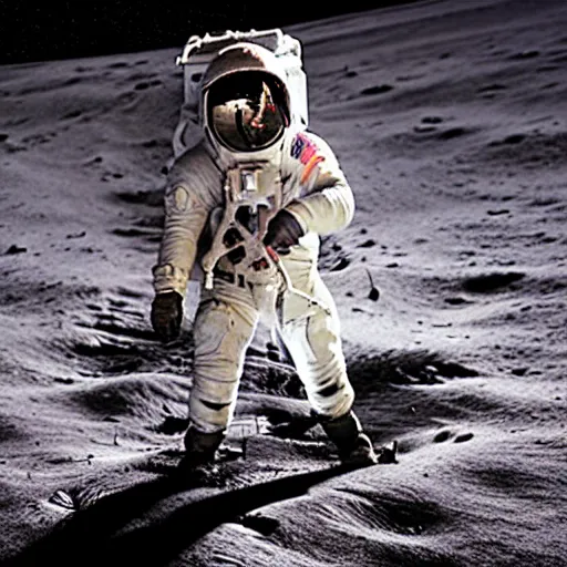 Image similar to photo of an astronaut riding a horse on the moon