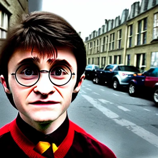 Image similar to professional photo of guerilla harry potter