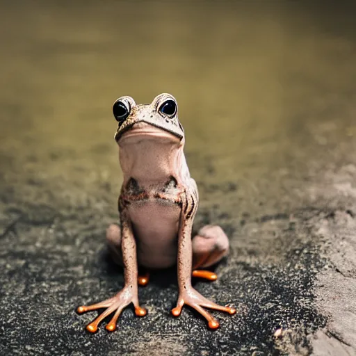Prompt: a portrait photo of frog dog, award winning photography, 5 0 mm