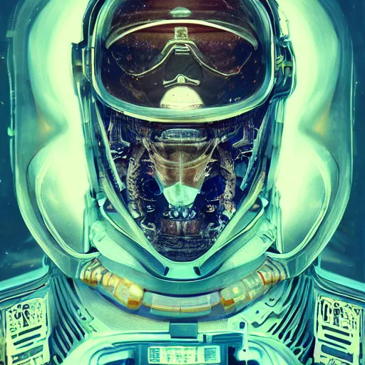 Image similar to hyperrealistic portrait of a squid monster astronaut, full body portrait, well lit, intricate abstract. cyberpunk, intricate artwork, by Tooth Wu, wlop, beeple. octane render,in the style of Jin Kagetsu, James Jean and wlop, highly detailed, sharp focus, intricate concept art, digital painting, ambient lighting, 4k, artstation