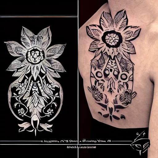 Image similar to tattoo design, stencil, tattoo stencil, traditional, a world famous tattoo