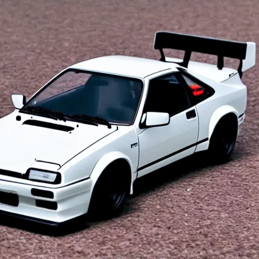Prompt: white AE86 GT Apex Trueno in 2022 AE86 made in 2022 modern aggressive parked full view mid distance 45mm photo