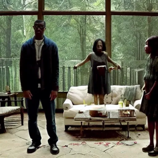 Image similar to screenshot from the movie Get Out (2017), jordan peele, cinematic,