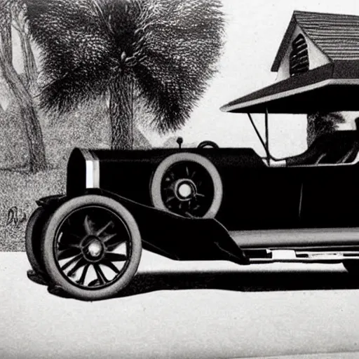 Image similar to a Photorealistic hyperrealistic car from 1920