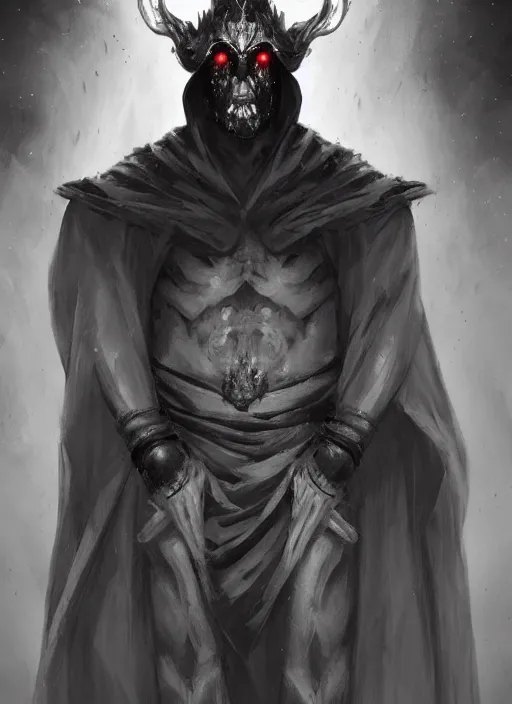 Prompt: a character concept of an eternal god wearing a black robe with glowing white eyes, digital art, trending on artstation, alvar aalto, ultra - detailed